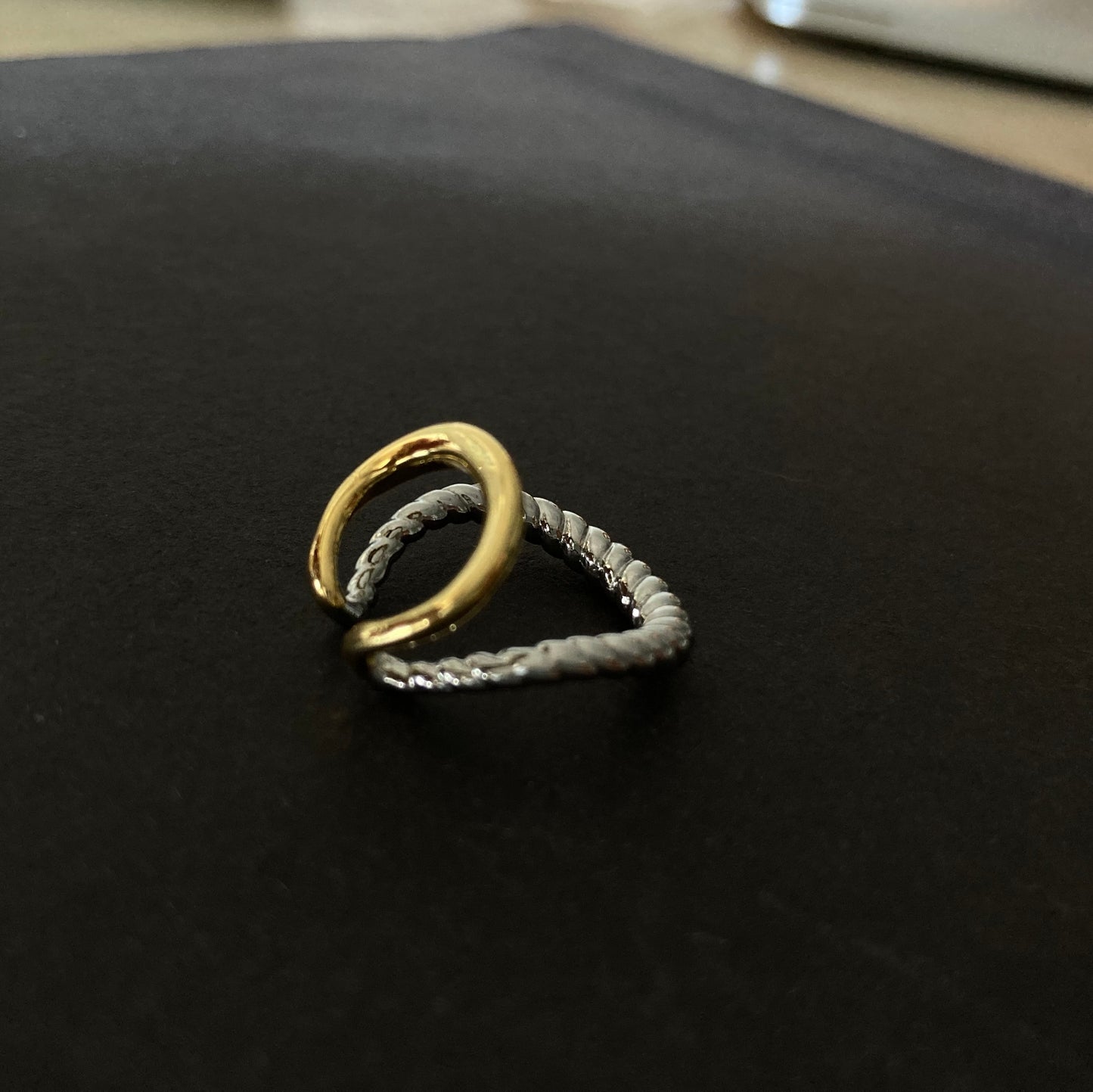 Two-Tone Twisted Rope Ear Cuff