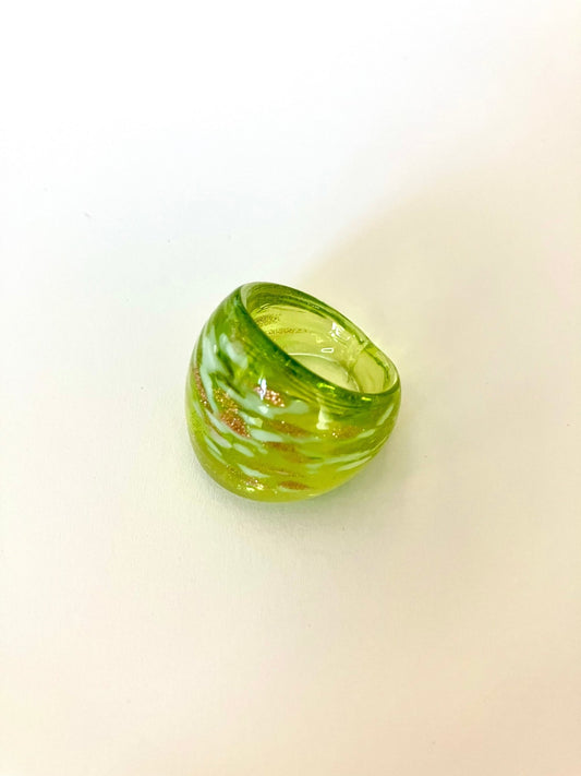 Floral Glass Ring - Umber Shade