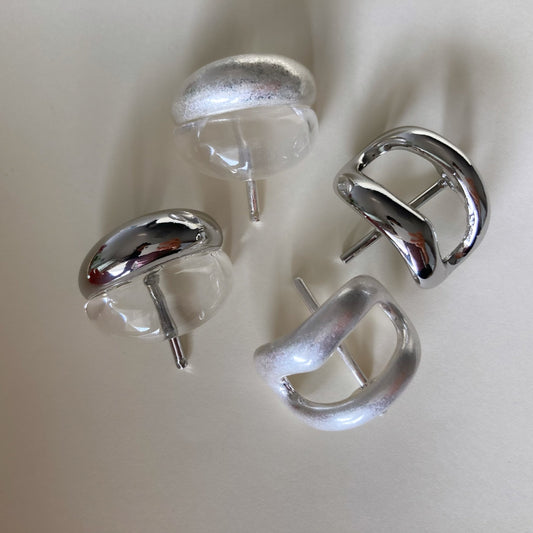 Metal and transparent resin Hair Cuff set - Umber Shade