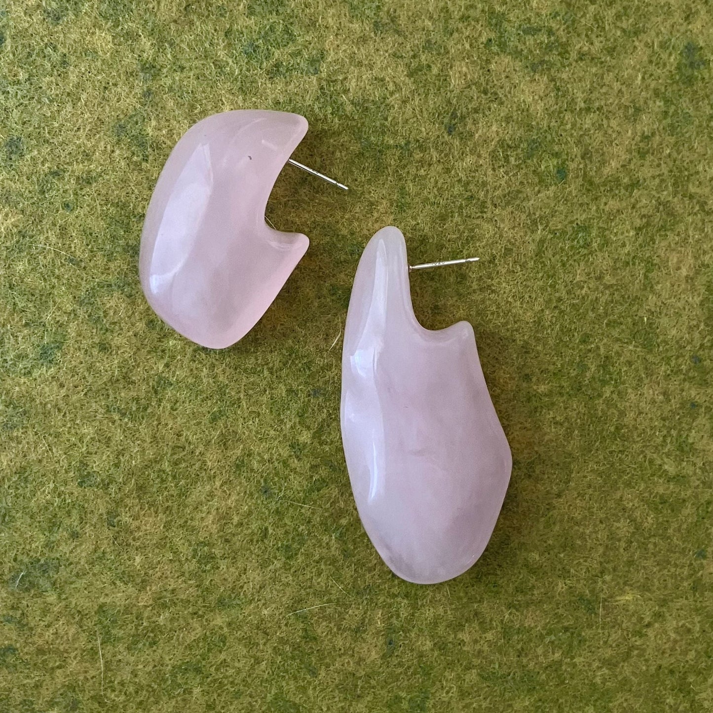 Mismatch Pink Sculptural Earrings - Umber Shade