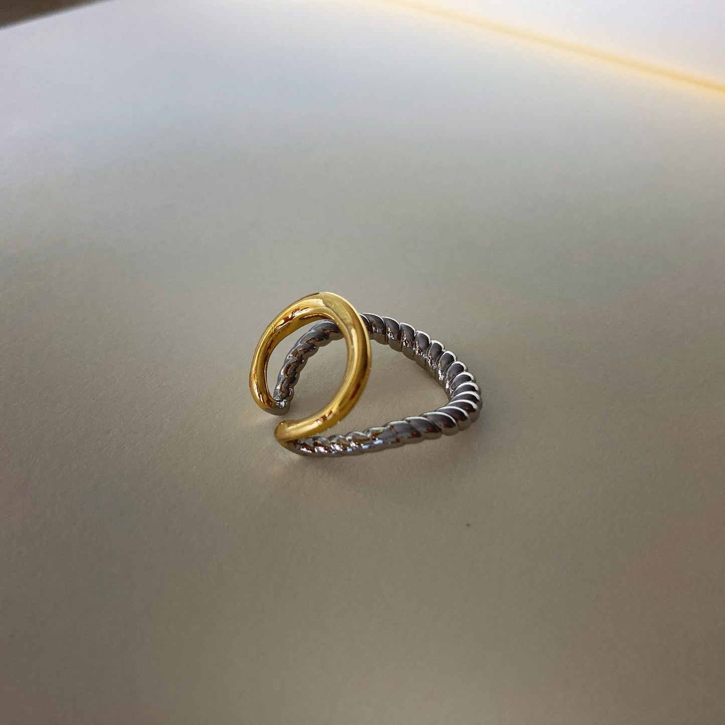 Two-Tone Twisted Rope Ear Cuff