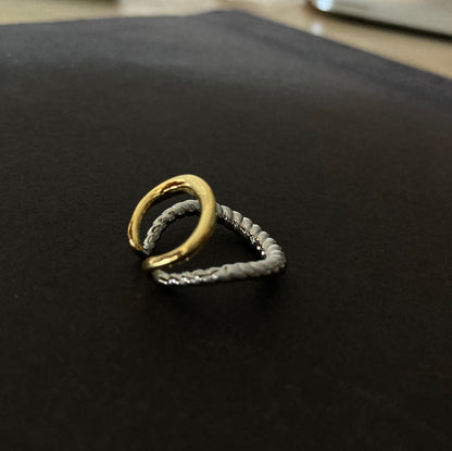Two-Tone Twisted Rope Ear Cuff