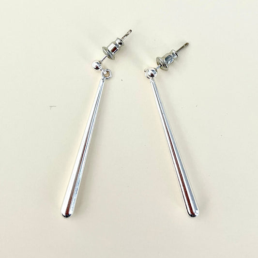 Silver-Tone Minimalist Drop Earrings