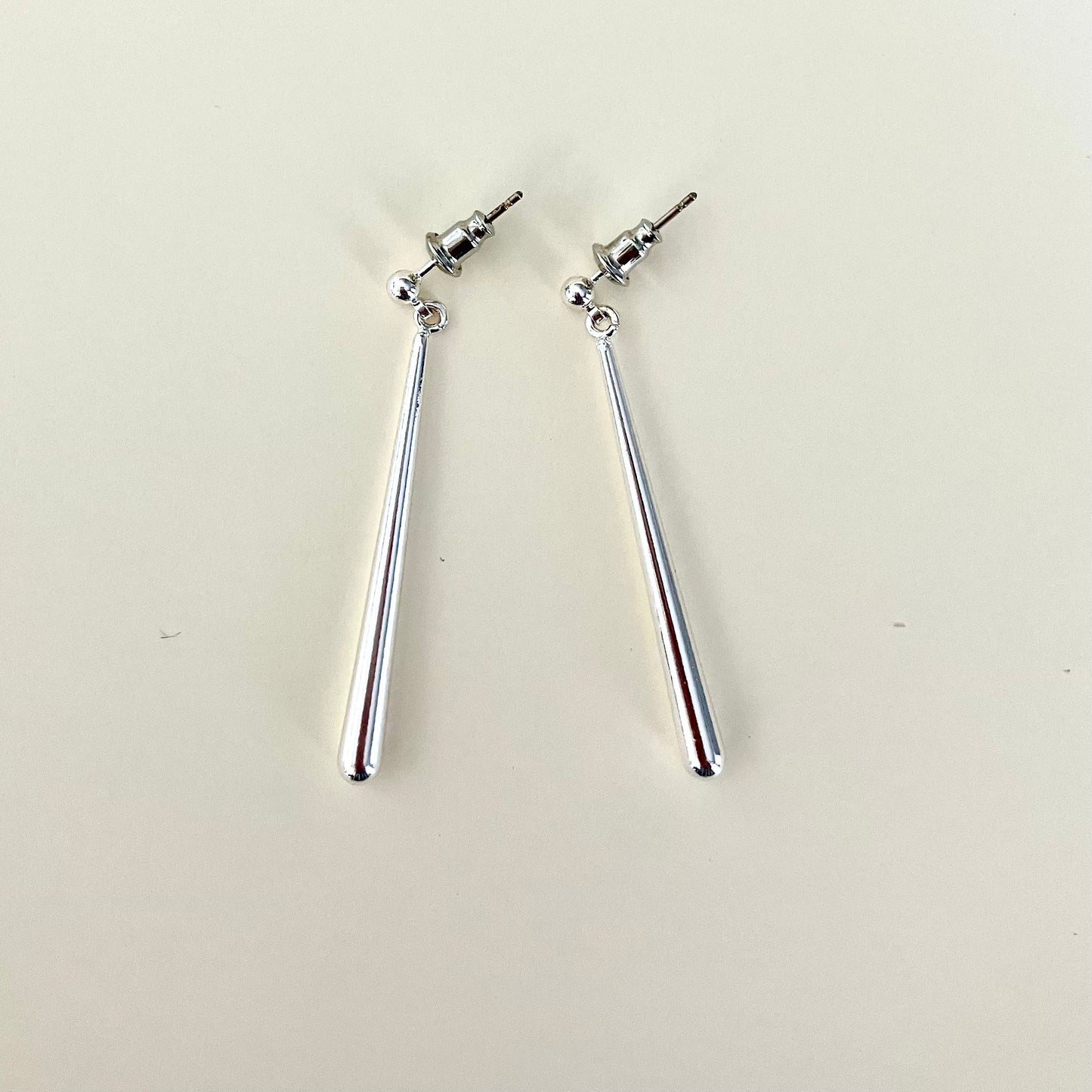 Silver-Tone Minimalist Drop Earrings