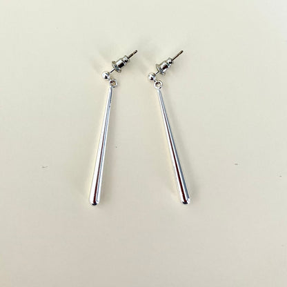 Silver-Tone Minimalist Drop Earrings