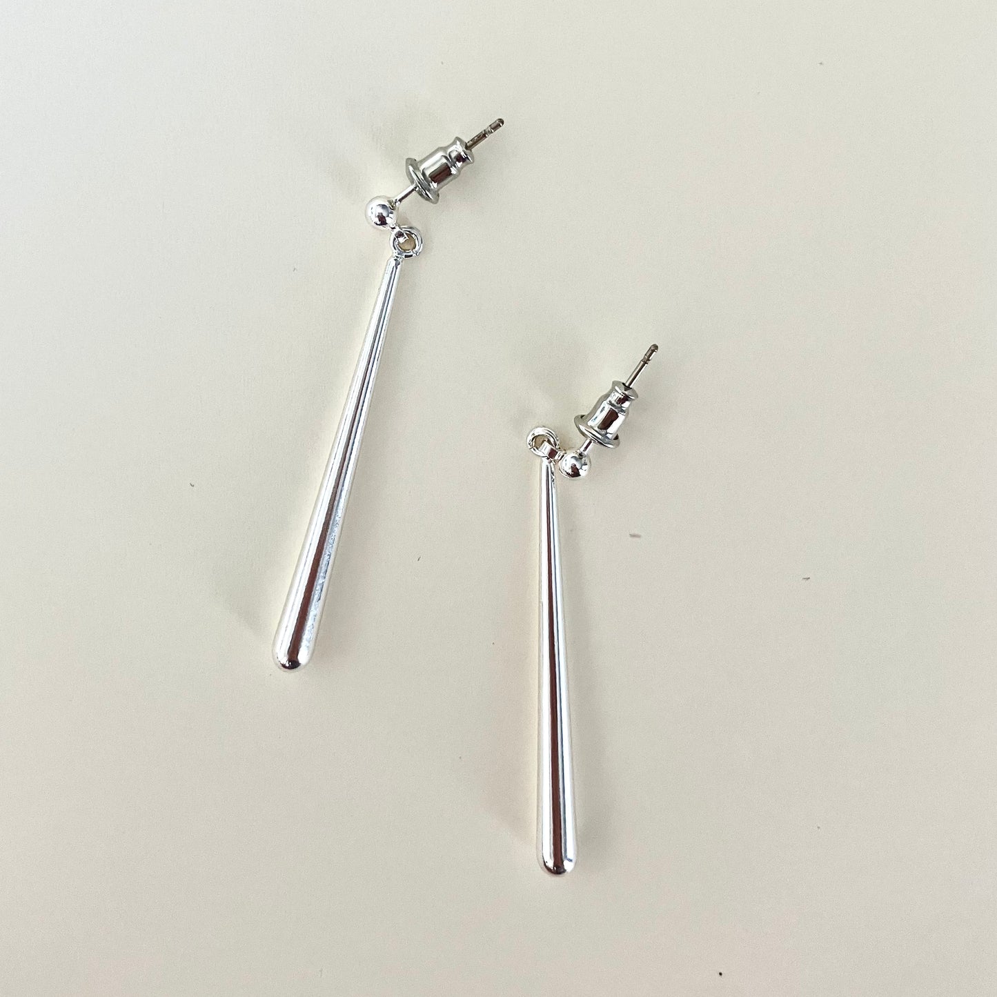 Silver-Tone Minimalist Drop Earrings
