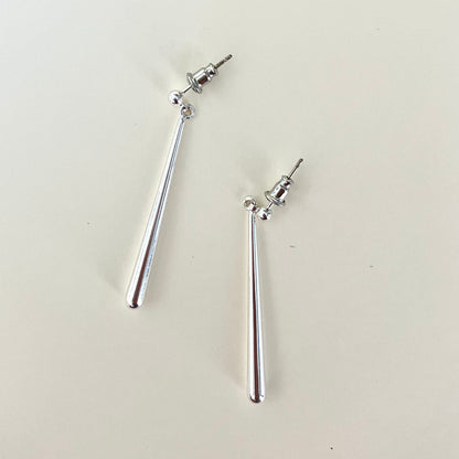 Silver-Tone Minimalist Drop Earrings