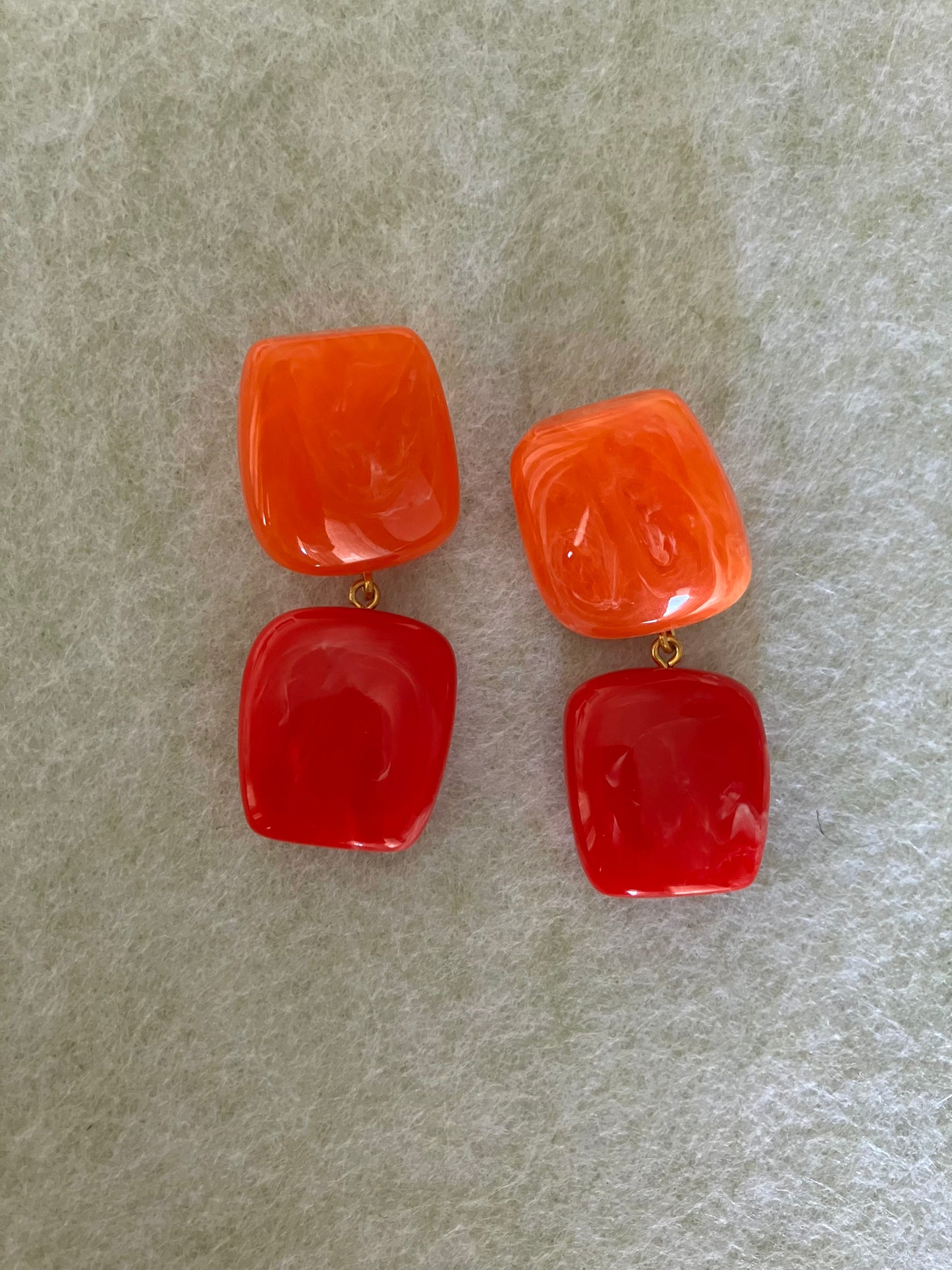 Red & Orange Statement Drop Earrings