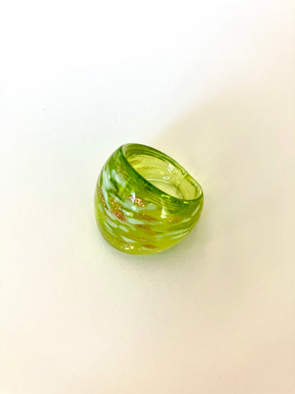 Floral Glass Ring