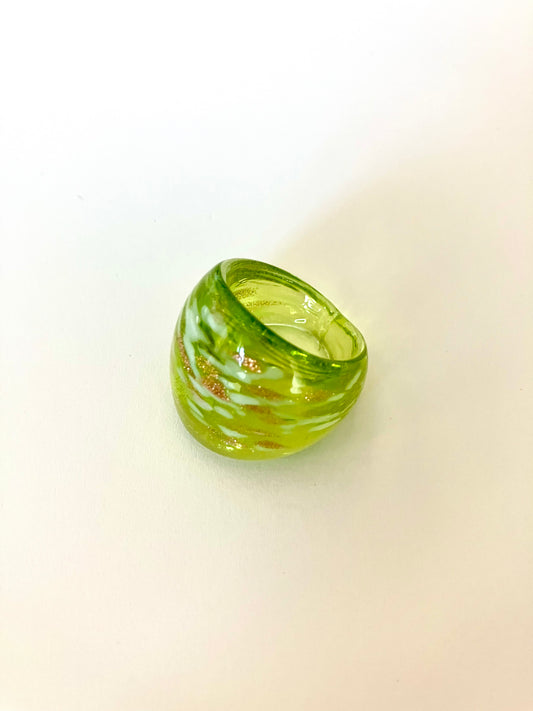 Floral Glass Ring