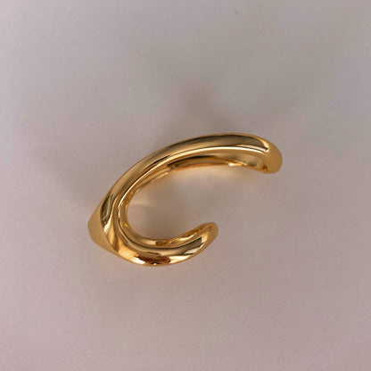 Modern Gold Twist two-finger Ring