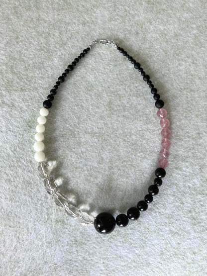 Abstract Bodhi & Crystal Necklace - Umber Shade