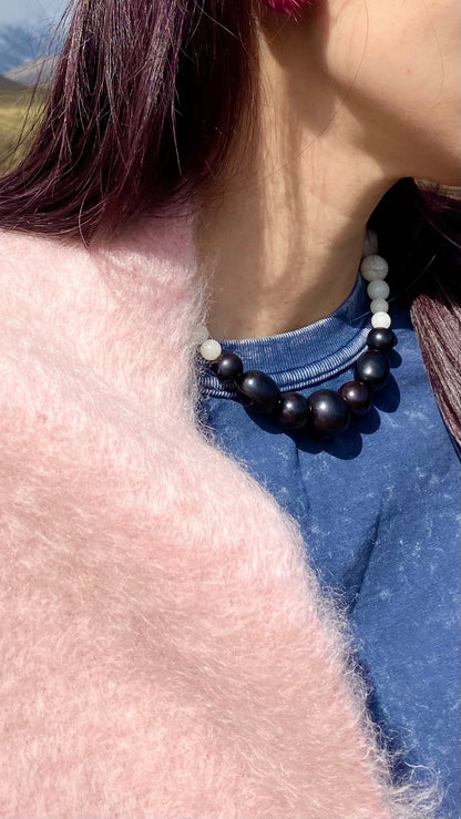 Black & White Bodhi Ebony Necklace - Umber Shade