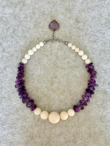 Bodhi & Amethyst Collar Necklace - Umber Shade