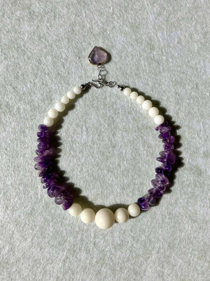 Bodhi & Amethyst Collar Necklace - Umber Shade