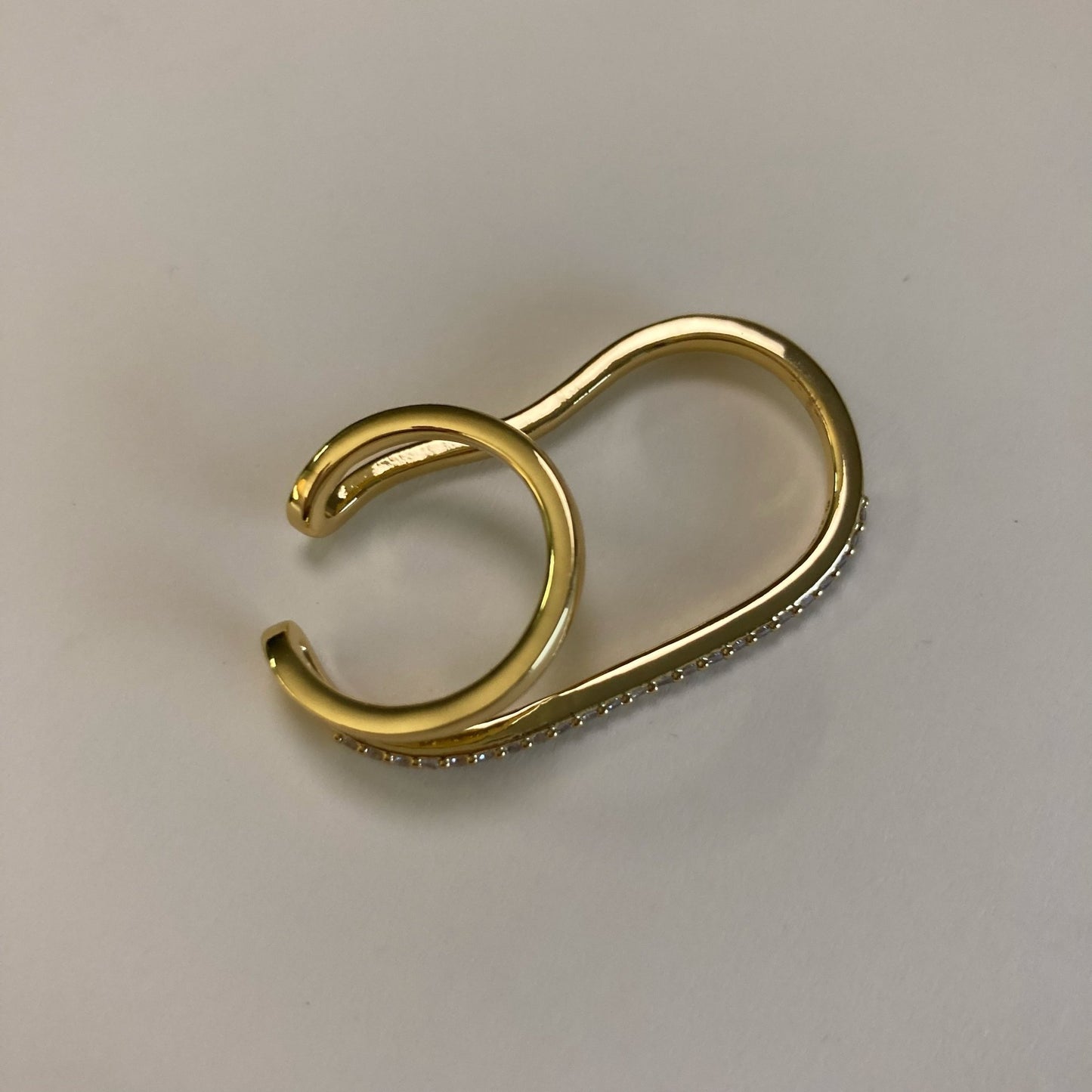 Double finger pave diamond band Ring - Umber Shade