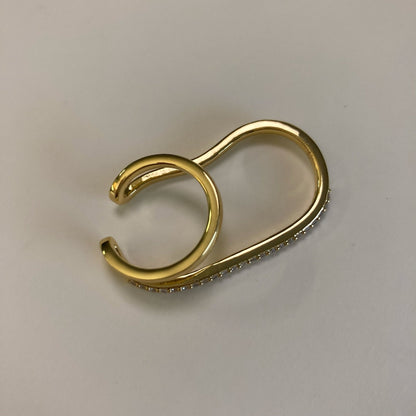 Double finger pave diamond band Ring - Umber Shade