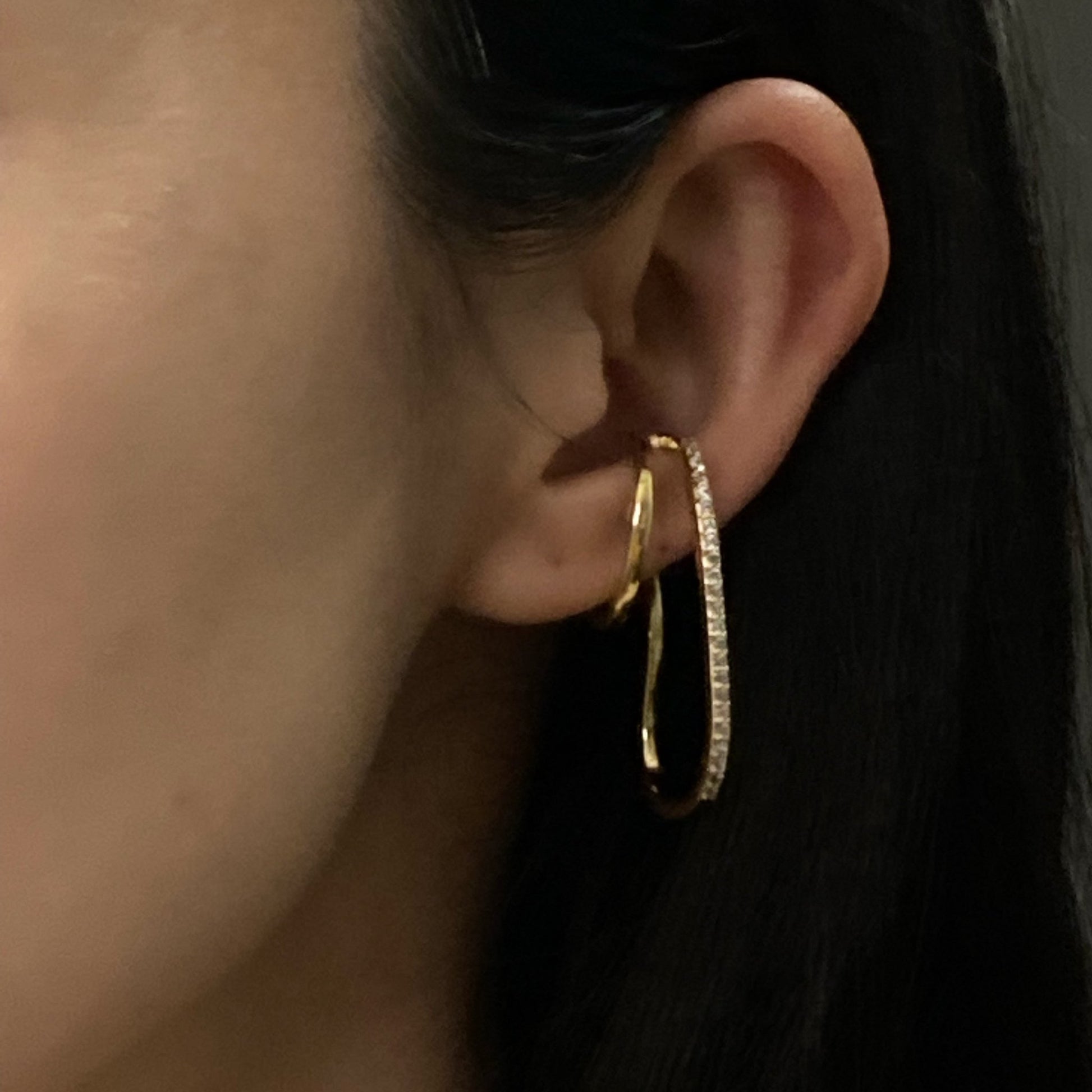 Double finger pave diamond band Ring - Umber Shade