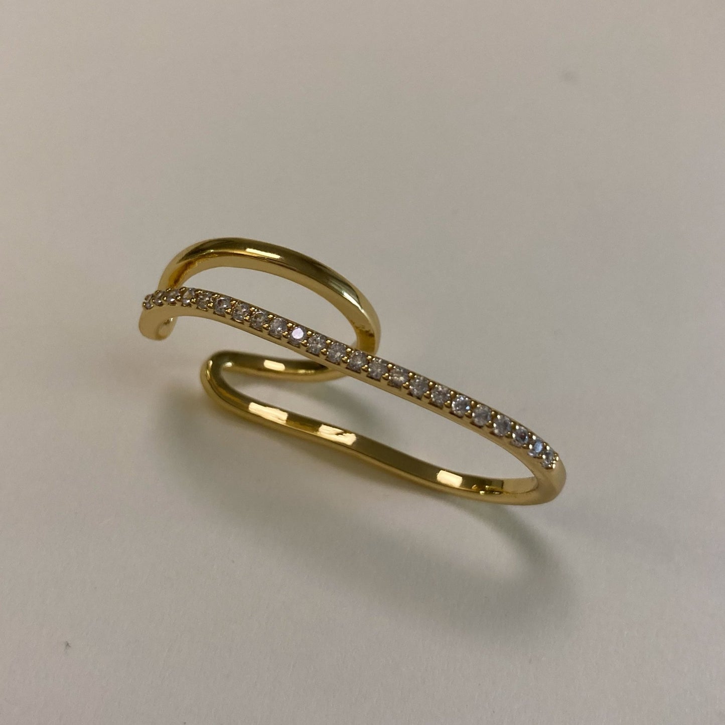 Double finger pave diamond band Ring - Umber Shade