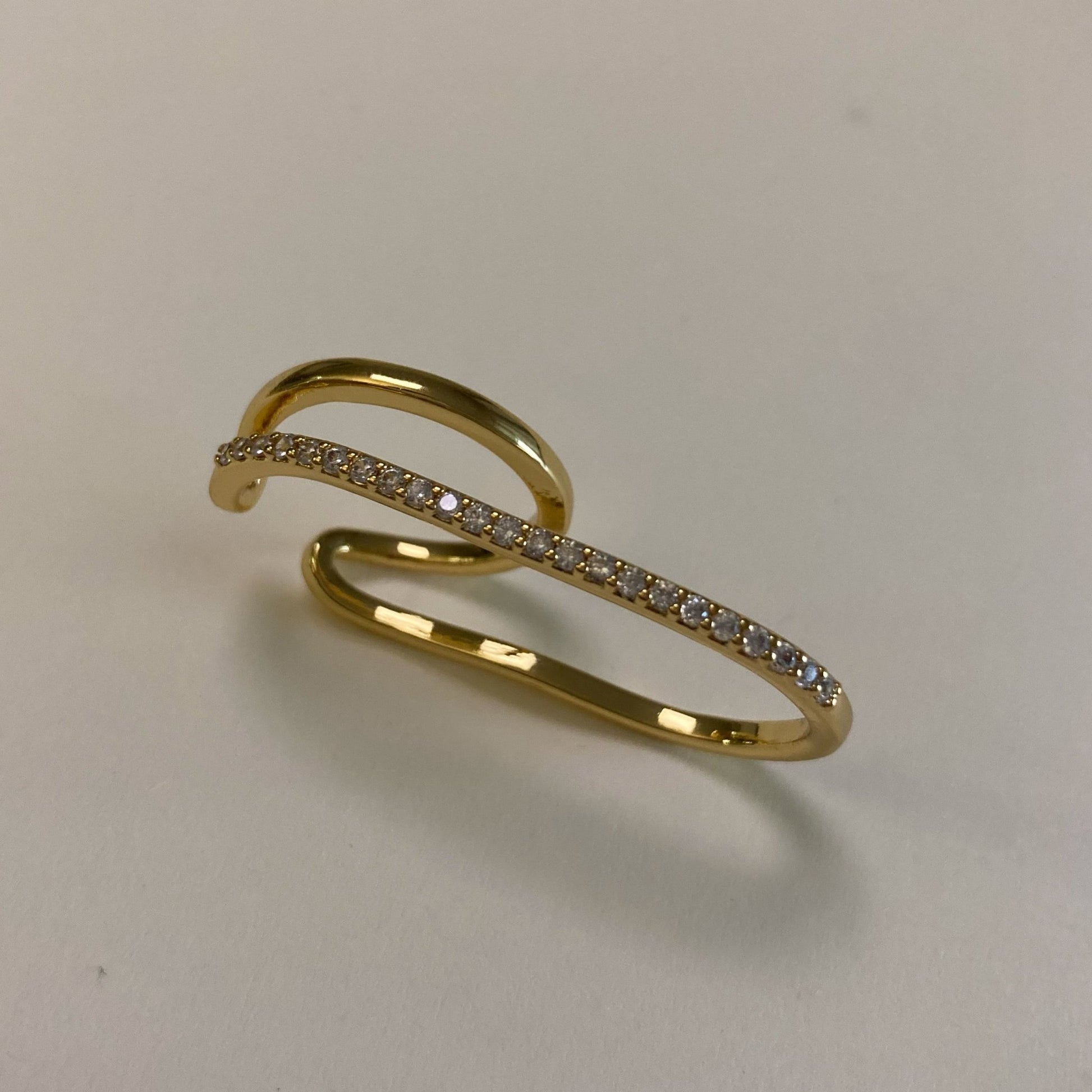 Double finger pave diamond band Ring - Umber Shade