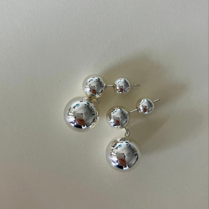 Dual - Sphere drop earrings in nature stone - Umber Shade