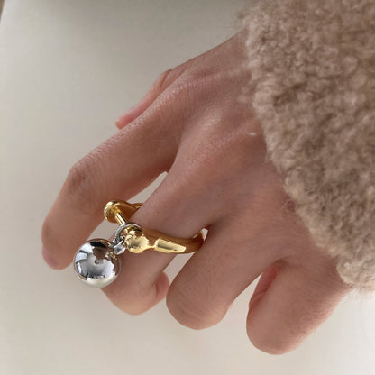 Dual Tone Orb Charm Ring - Umber Shade