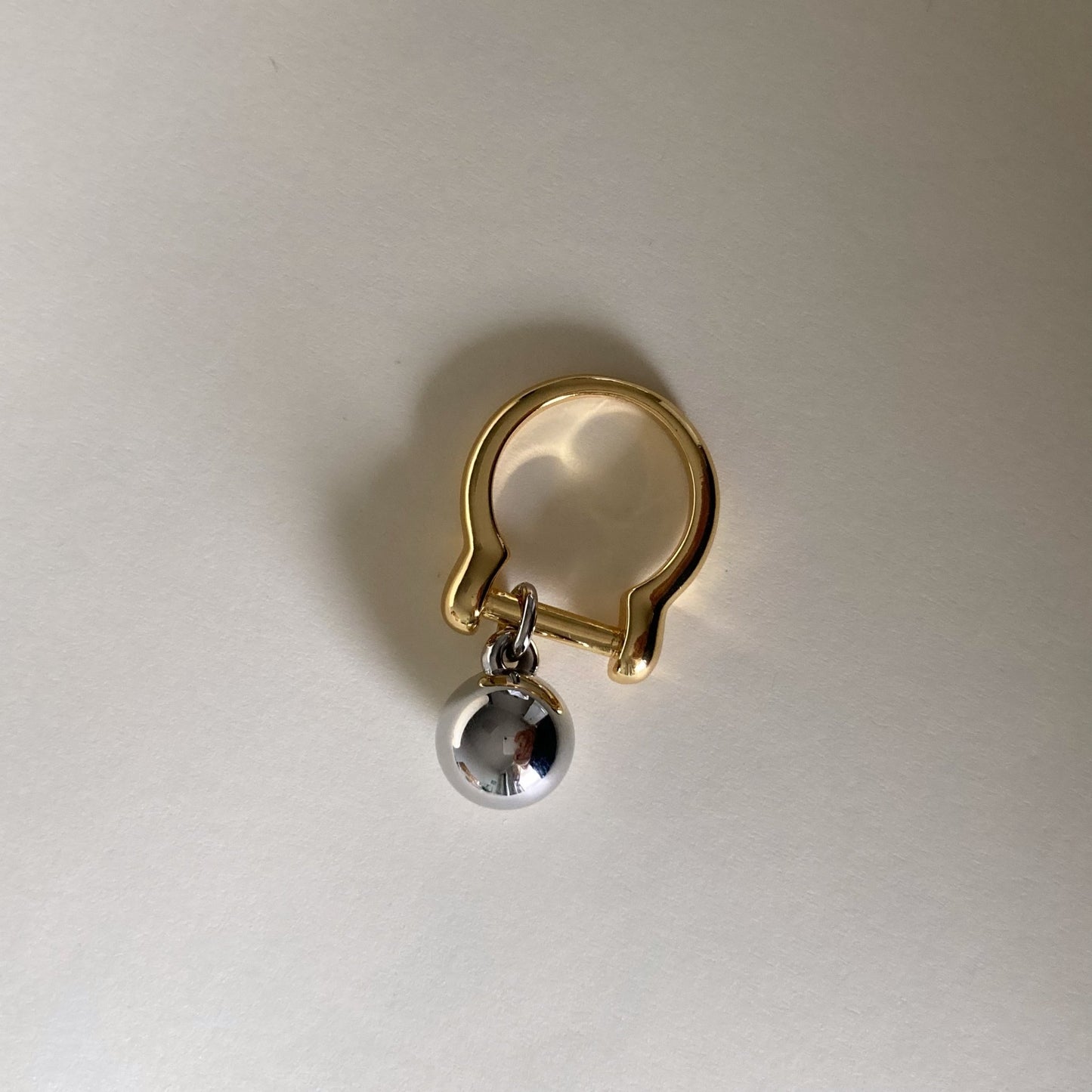 Dual Tone Orb Charm Ring - Umber Shade