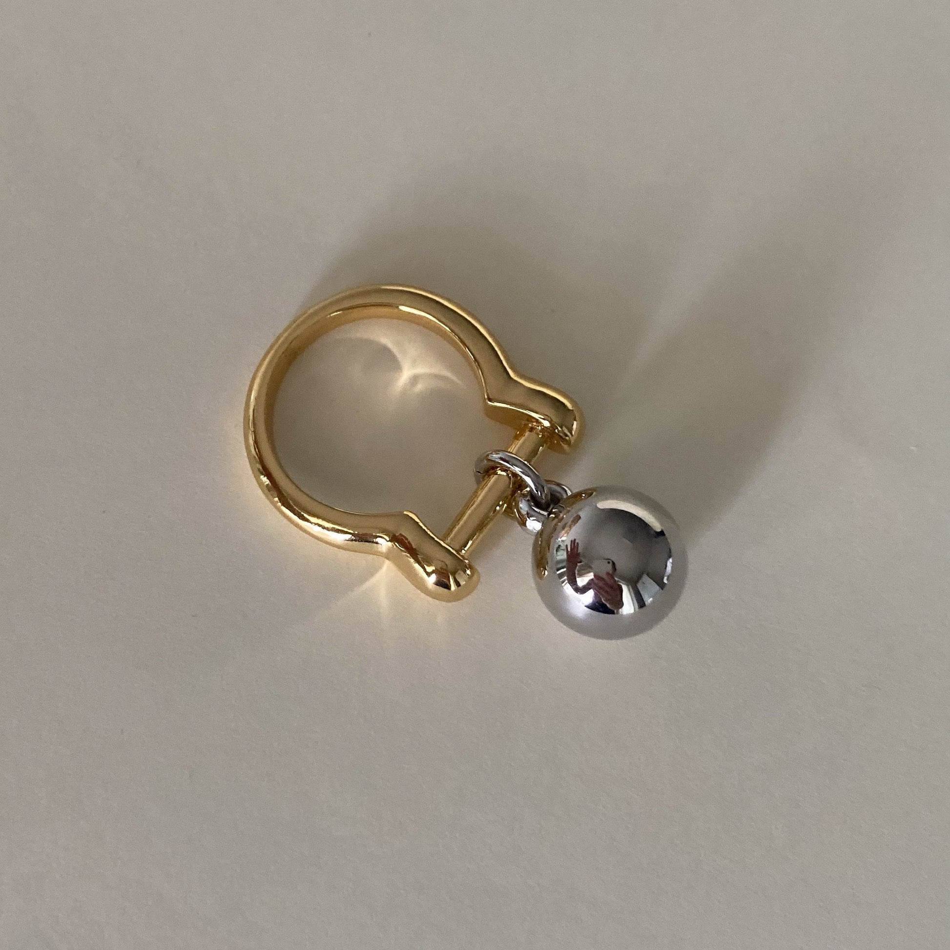 Dual Tone Orb Charm Ring - Umber Shade