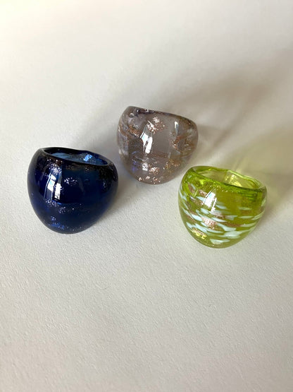 Floral Glass Ring - Umber Shade