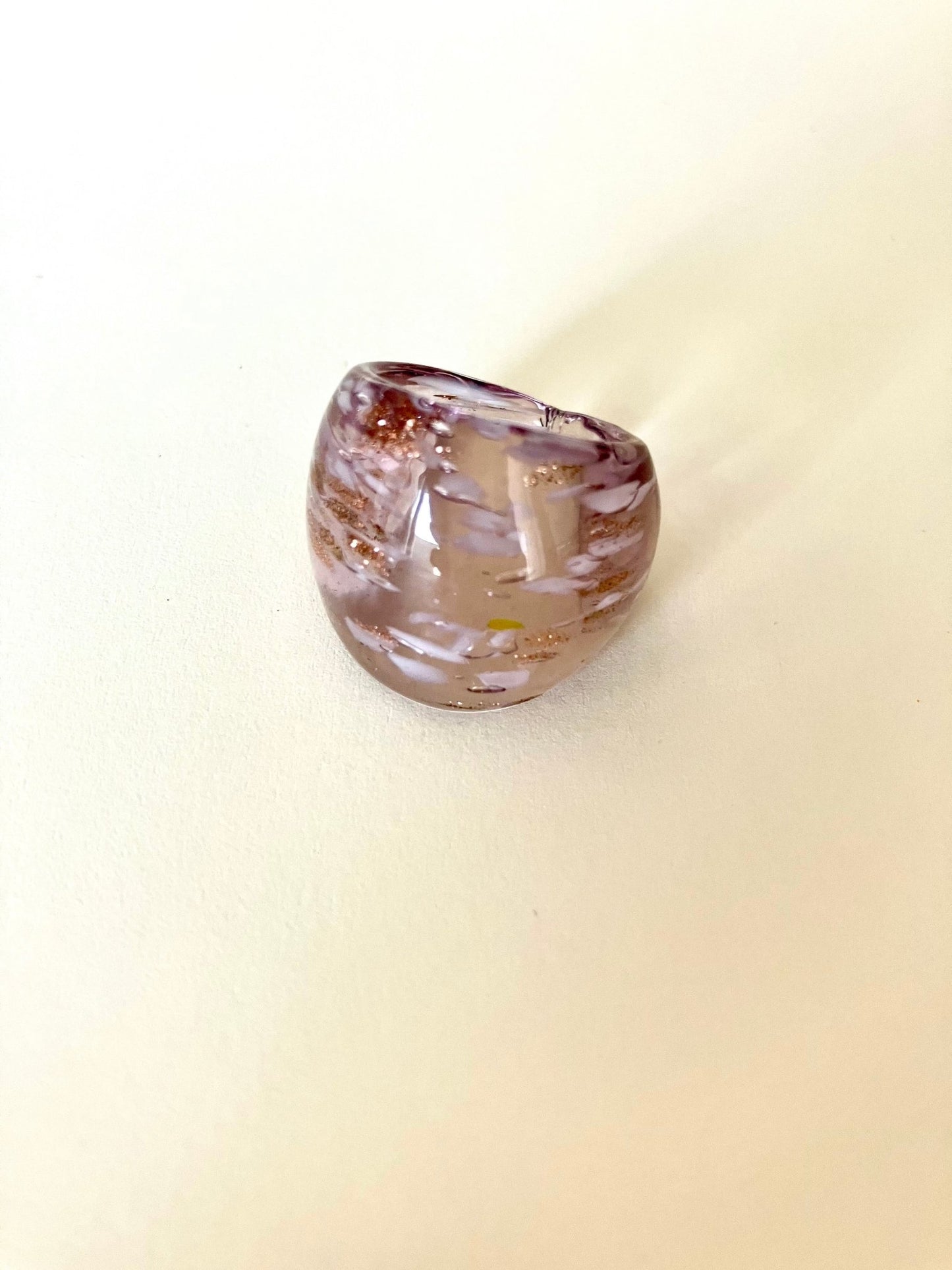 Floral Glass Ring - Umber Shade