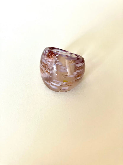 Floral Glass Ring - Umber Shade
