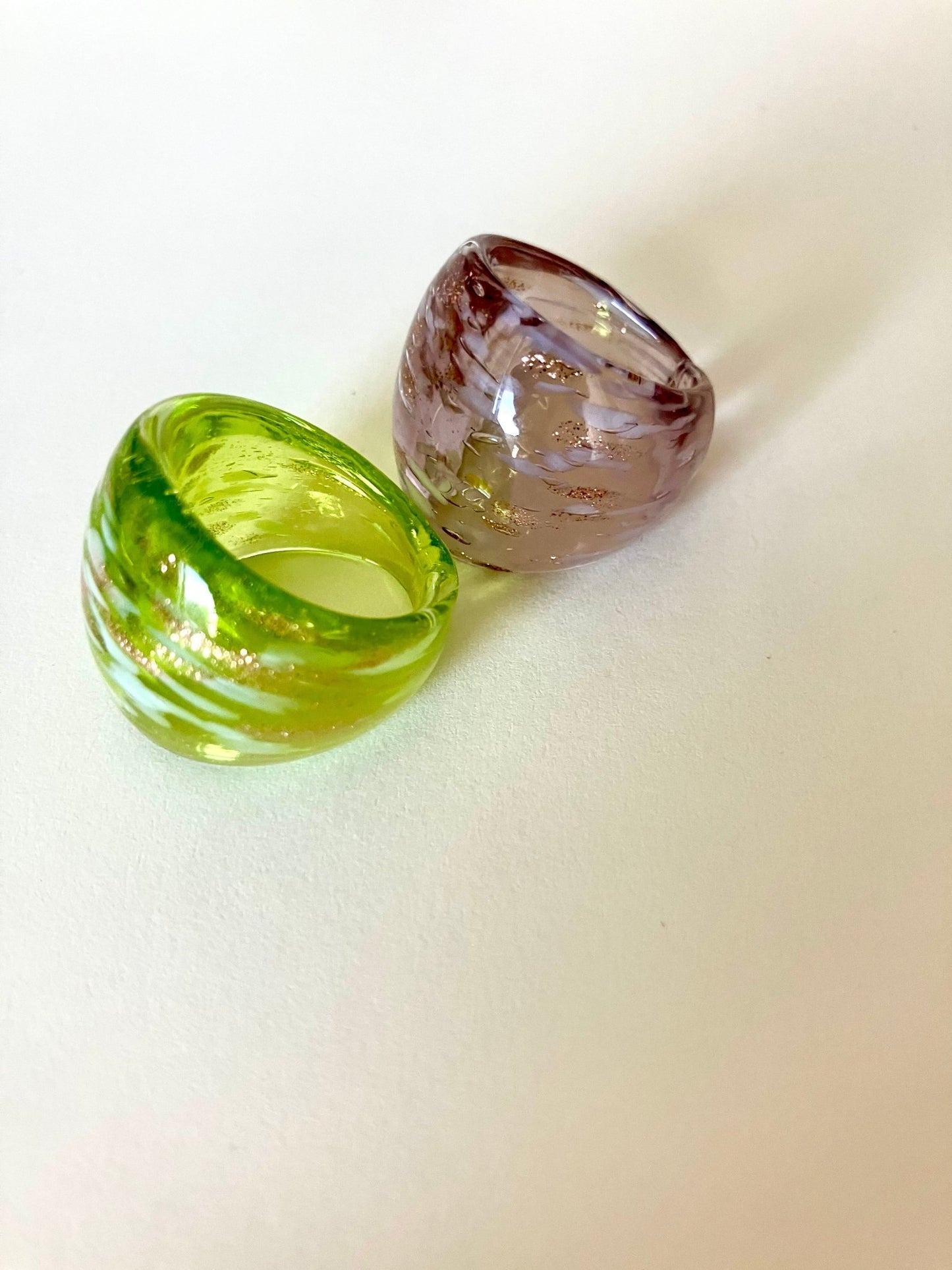 Floral Glass Ring - Umber Shade