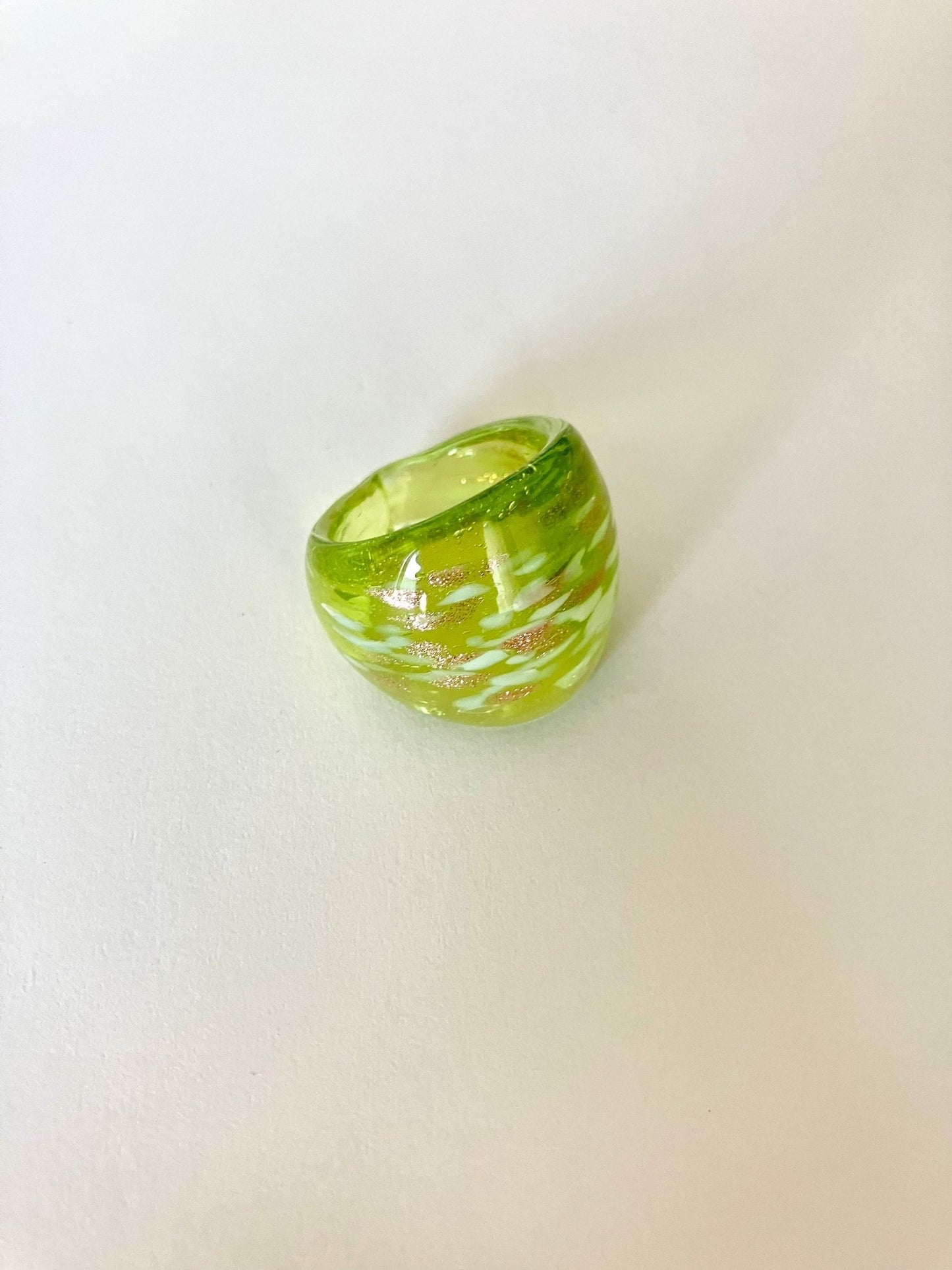 Floral Glass Ring - Umber Shade