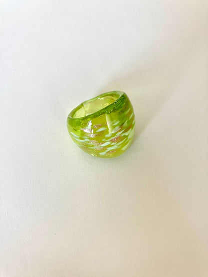 Floral Glass Ring - Umber Shade