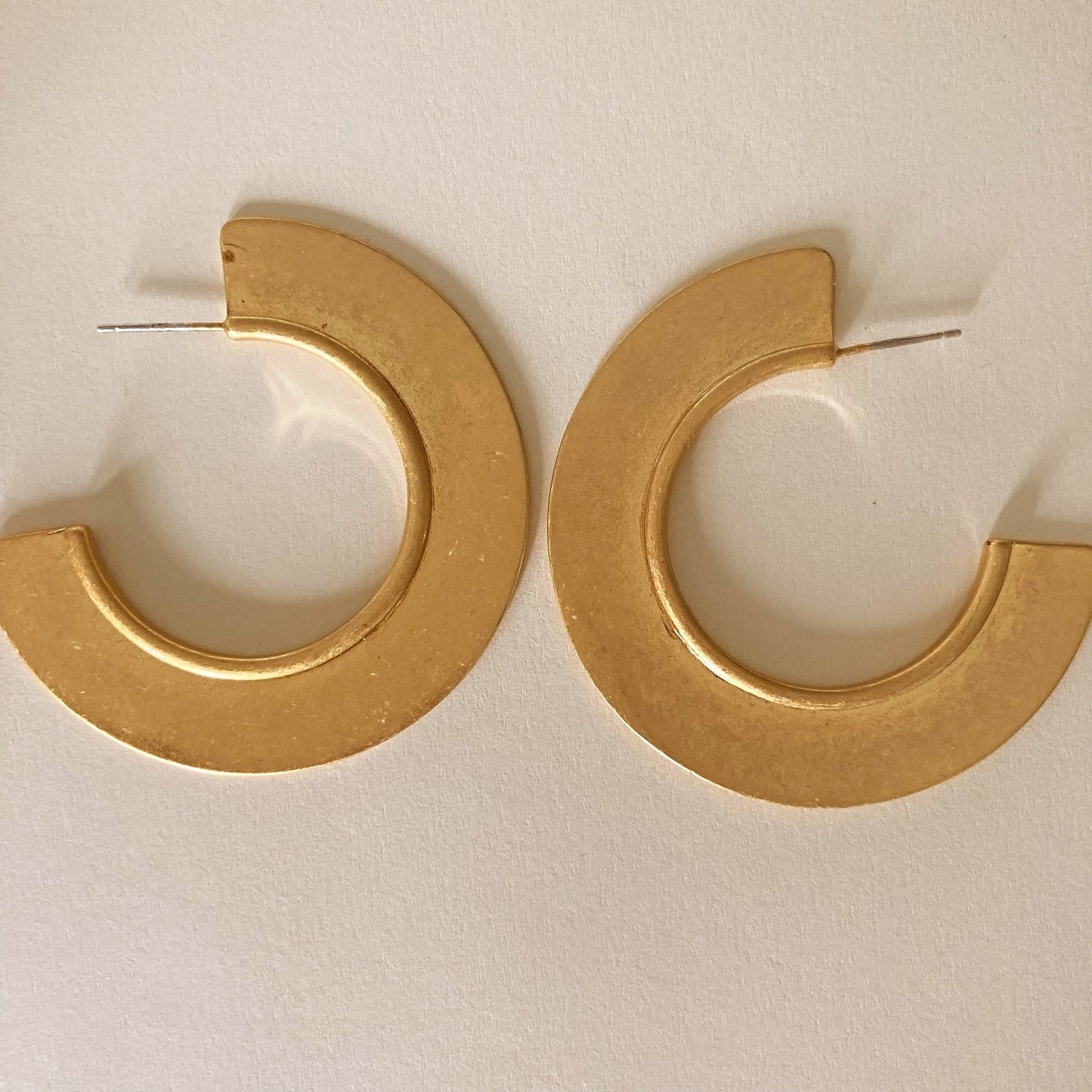 Gold Geometric Semi - Circle Hoops - Umber Shade