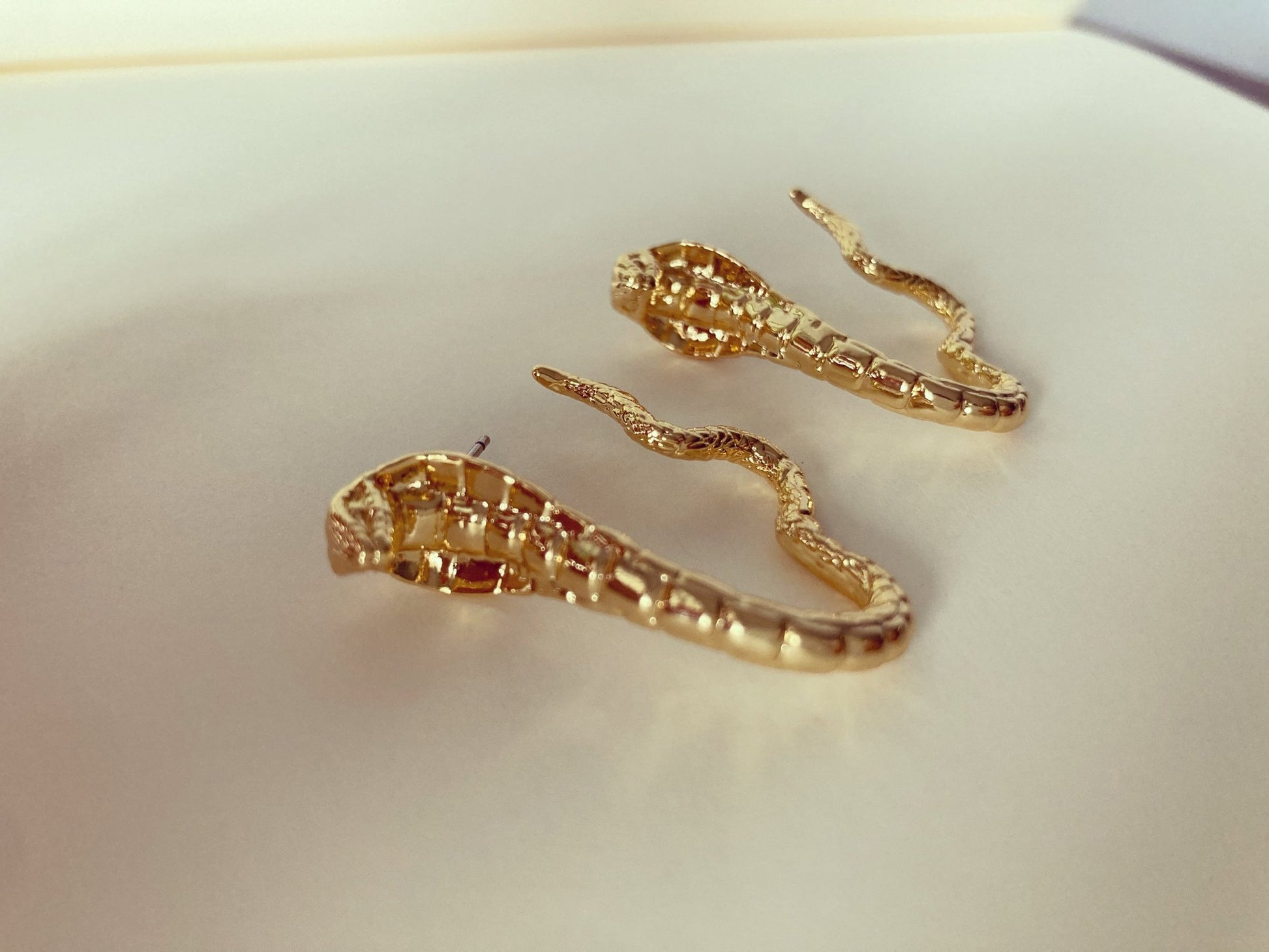 Gold Snake hoop earrings - Umber Shade