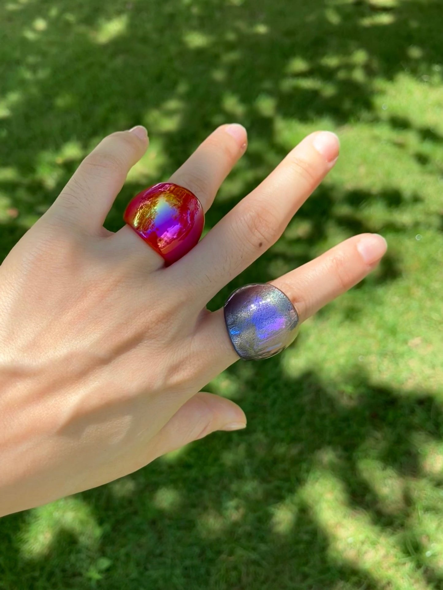 Iridescent Glass Ring - Umber Shade