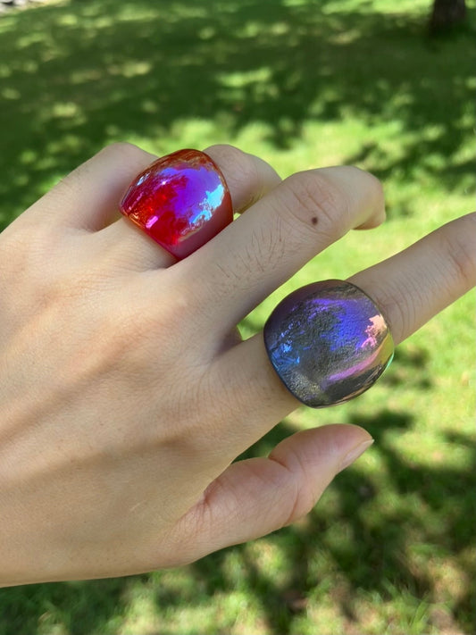 Iridescent Glass Ring - Umber Shade