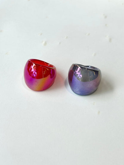 Iridescent Glass Ring - Umber Shade