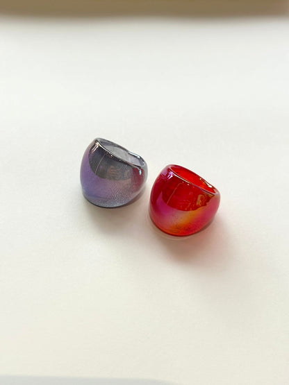 Iridescent Glass Ring - Umber Shade