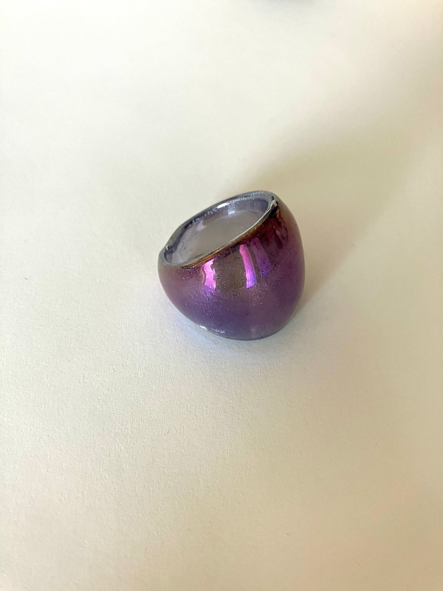 Iridescent Glass Ring - Umber Shade