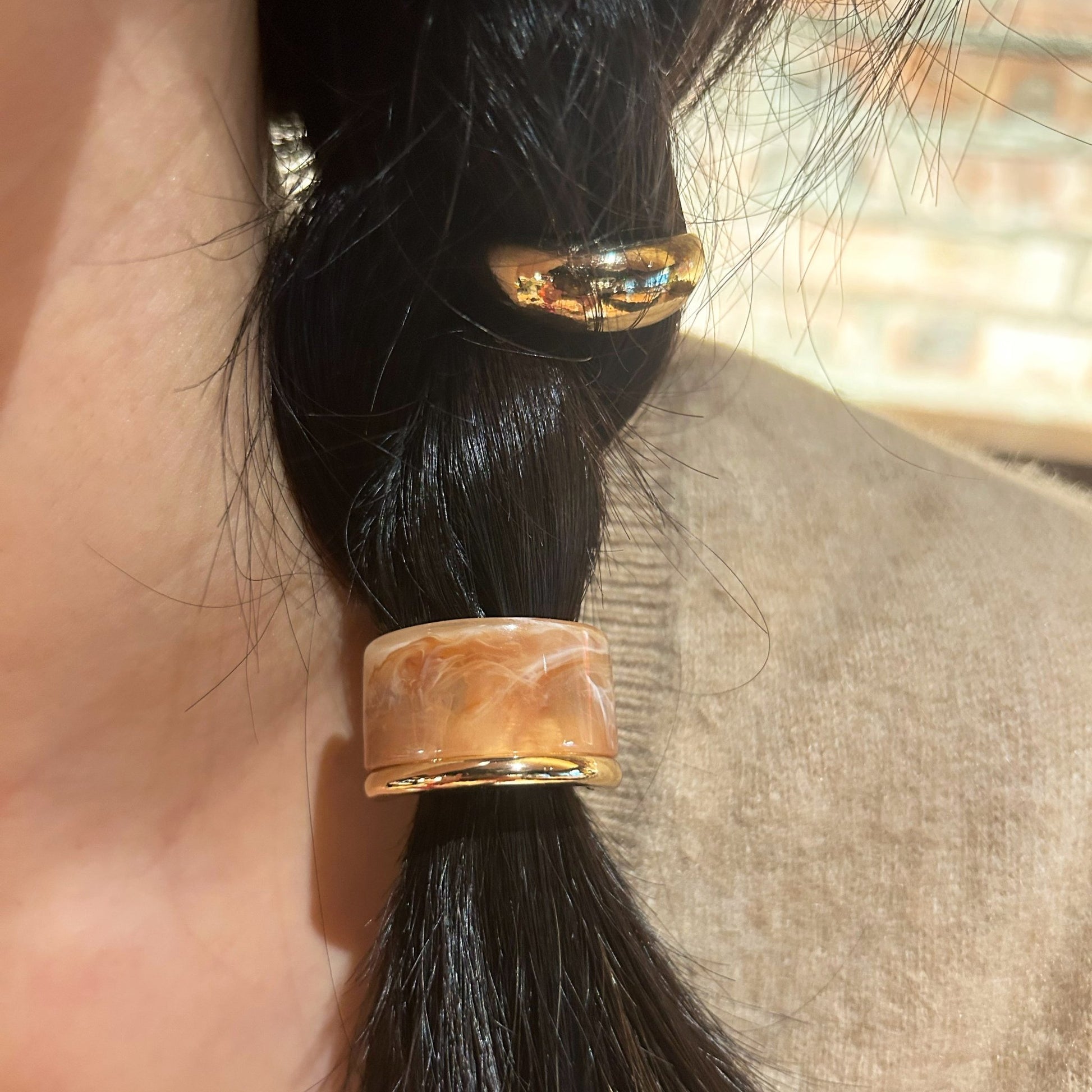 Marble Hair Cuff Set - Umber Shade