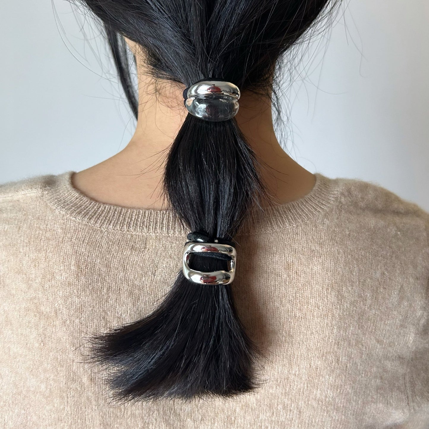 Metal and transparent resin Hair Cuff set - Umber Shade