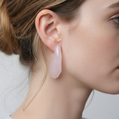 Mismatch Pink Sculptural Earrings - Umber Shade