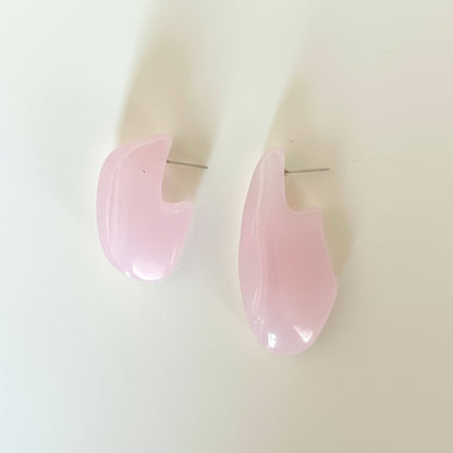 Mismatch Pink Sculptural Earrings - Umber Shade