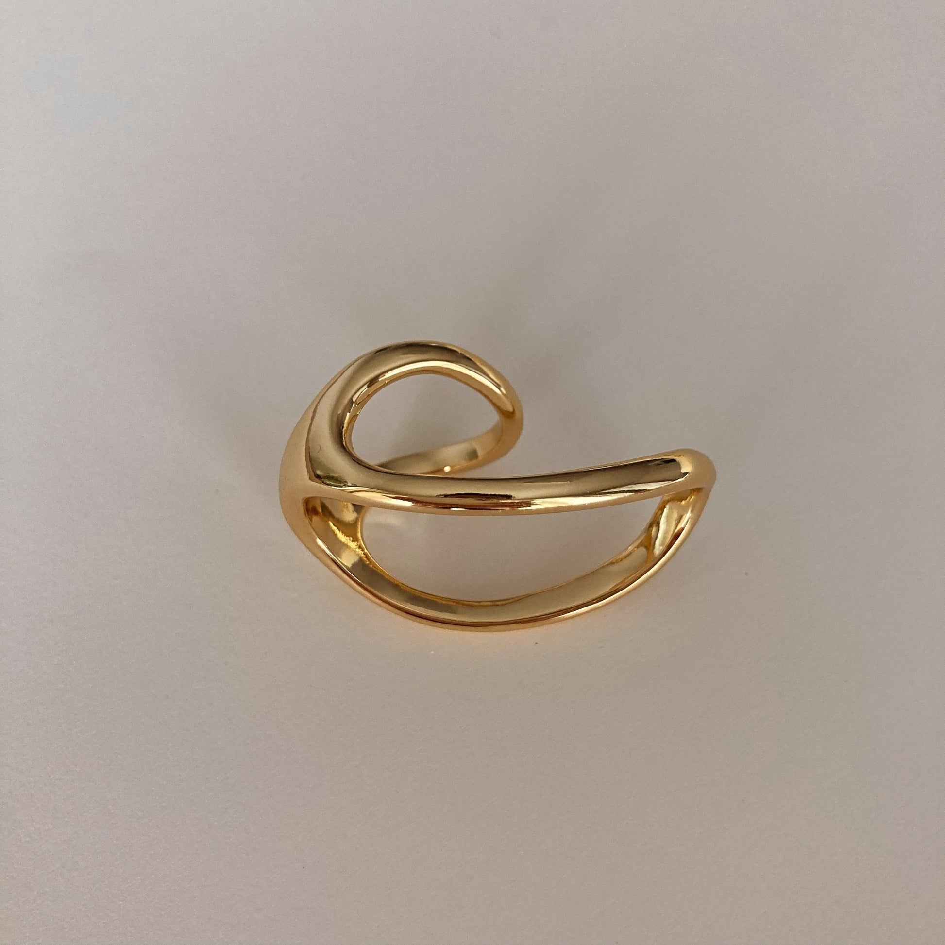 Modern Twist two - finger Ring - Umber Shade