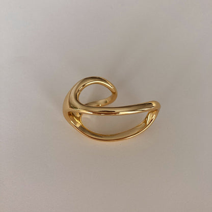 Modern Twist two - finger Ring - Umber Shade