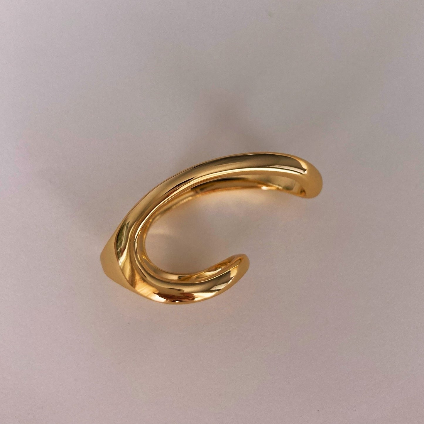 Modern Twist two - finger Ring - Umber Shade