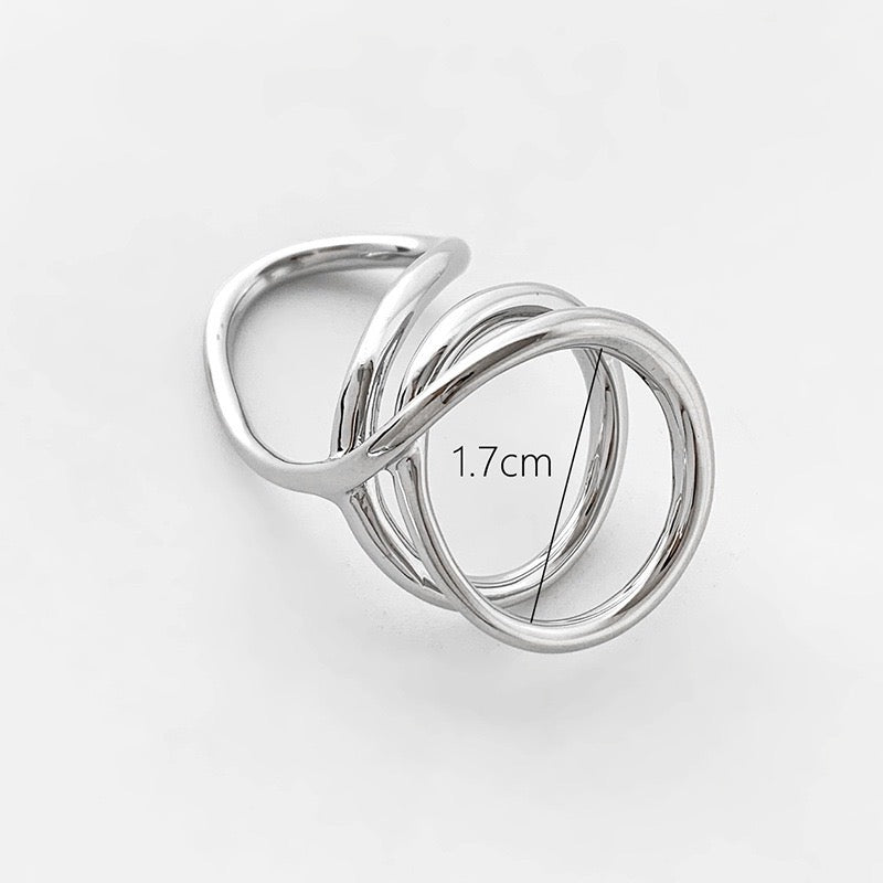 Multi - Band Irregular Ring - Umber Shade