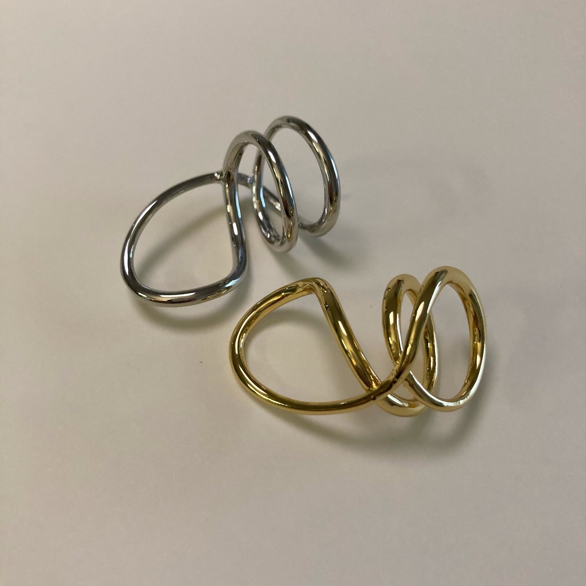 Multi - Band Irregular Ring - Umber Shade